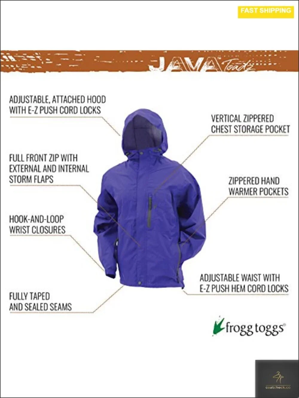 Ultra Light Waterproof Breathable Rain Jacket Hooded Zipper